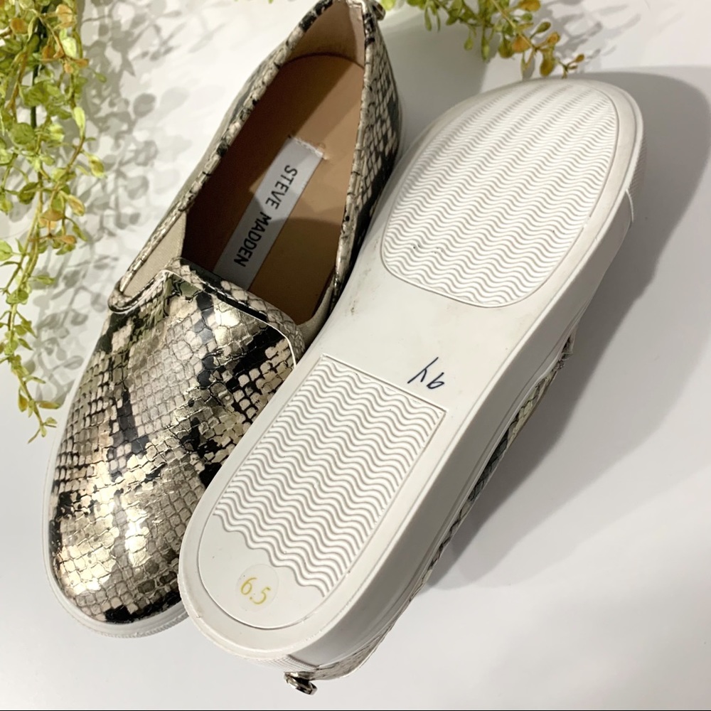 STEVE MADDEN Mens Gray Snake Embossed Back Tab Yali Round Toe Lace-Up Velvet Sneakers Shoes